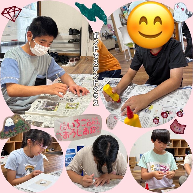 子供たちとステンドグラスを作りました♪