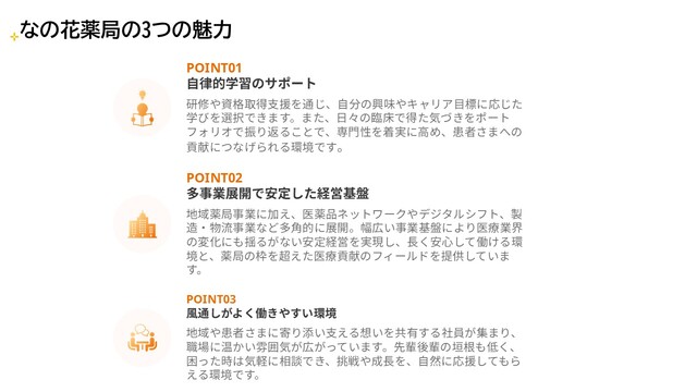 なの花薬局の3つの魅力