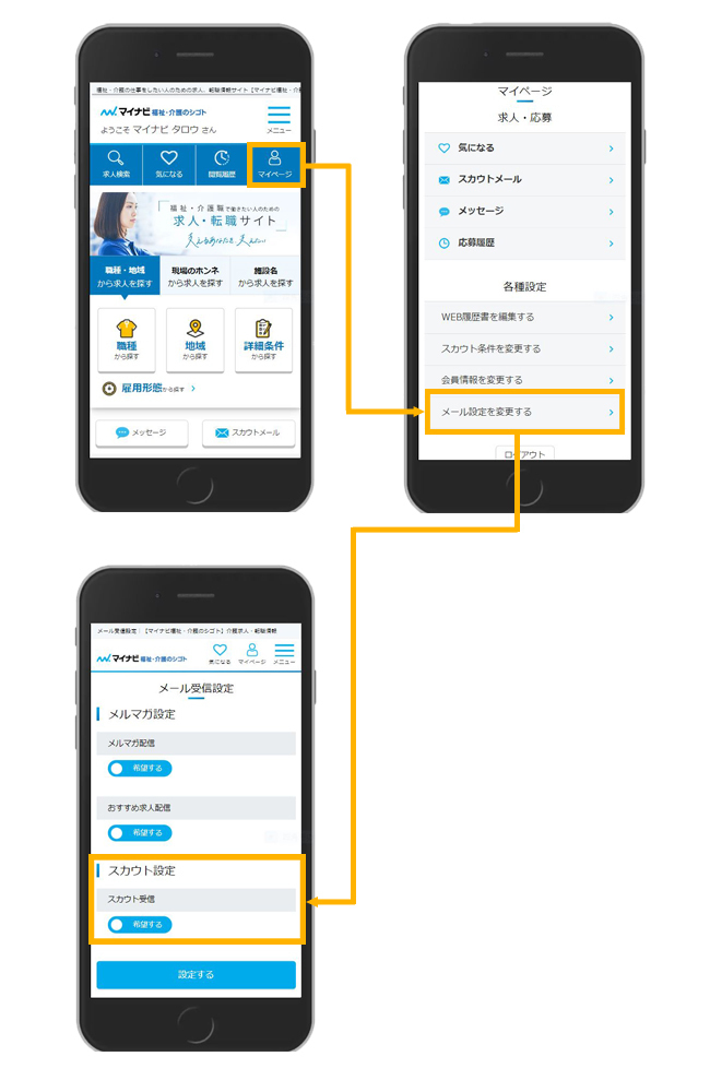 スカウト配信設定